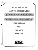 Предварительный просмотр 1 страницы Rane AC 22 Operating And Service Manual