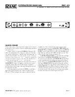 Preview for 1 page of Rane AC 23S Operator'S Manual