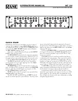 Rane AC 24 Operator'S Manual preview