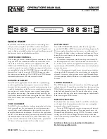 Preview for 5 page of Rane AD22S Manual