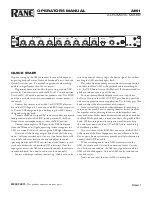 Preview for 1 page of Rane AM1 Operator'S Manual
