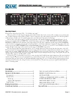 Rane C4 Operator'S Manual preview