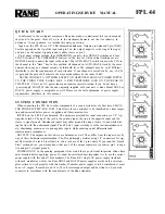 Preview for 1 page of Rane FPL 44 Operating And Service Manual