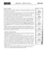 Preview for 1 page of Rane FPS 28 Operating And Service Manual