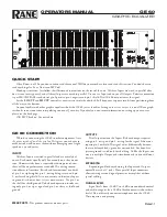 Предварительный просмотр 1 страницы Rane GE 60 Operator'S Manual