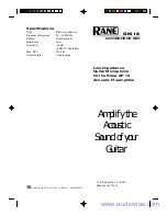 Preview for 1 page of Rane GM 16 Instructions