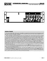 Preview for 1 page of Rane MA 6s Operator'S Manual