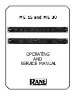 Preview for 1 page of Rane ME 15 Operating And Service Manual