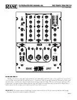 Preview for 1 page of Rane ROTARY EMPATH Operator'S Manual