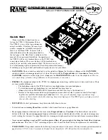 Rane TTM 52 Operator'S Manual preview