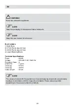 Предварительный просмотр 22 страницы Range SB 2221 User Manual