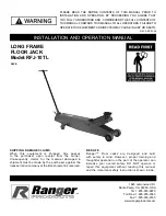 Preview for 1 page of Ranger Products RFJ-10TL Installation And Operation Manual