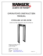 Preview for 1 page of Ranger INTELLISCAN SIX ZONE Operator'S Instruction Manual