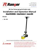 Ranger RBJ-30TL Installation And Operation Manual предпросмотр