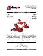 Preview for 1 page of Ranger RFJ-3T Installation And Operation Manual