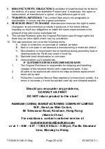 Preview for 20 page of Rankam TF2049101-KK-01 Assembly, Use And Care Manual