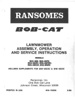 Ransomes Bob-Cat M21-4BZ Assembly, Operation And Service Manual preview