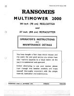 Preview for 1 page of Ransomes Multimower 2000 Operator Instructions Manual