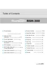 Preview for 3 page of Rapsody RSH-300 User Manual