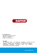 Preview for 4 page of Raptor 1265861 Quick Start Manual