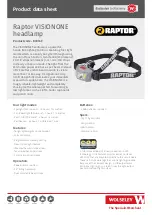 Raptor VISIONONE R00169 Product Data Sheet preview