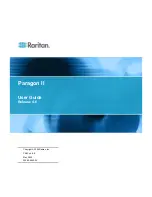 Предварительный просмотр 1 страницы Raritan PARAGON II Series User Manual