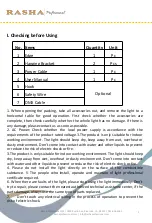 Preview for 2 page of RASHA PROFESSIONAL 816100 Quick User Manual