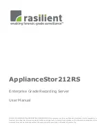 Rasilient ApplianceStor212RS User Manual предпросмотр