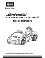 Preview for 1 page of Rastar Baby Lamborghini aventador LP700-4 Ride-On Instructions