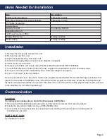 Preview for 4 page of Rath 2100-CL9 Installation & Operation Manual