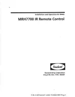 Preview for 1 page of rauland MRH7700 Installation And Operation Manual