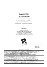 Ravaglioli RAV1150U Instructions Manual preview