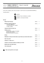 Preview for 2 page of RAVAK COMPACT 1 Assembly Manual, Putting Device To Operation And Operating Instructions