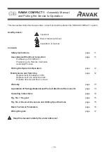 Preview for 10 page of RAVAK COMPACT 1 Assembly Manual, Putting Device To Operation And Operating Instructions