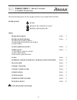 Preview for 2 page of RAVAK RC1-L1 Assembly Manual, Putting Device To Operation And Operating Instructions