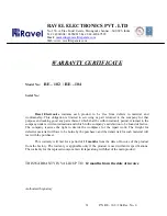 Preview for 32 page of Ravel RE - 104 Installation, Commissioning & Operating  Manual