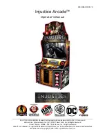 Preview for 1 page of Raw Thrills Injustice Arcade Operator'S Manual