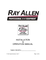 ray allen F3-G2 Installation & Operation Manual preview