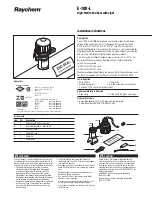 Preview for 1 page of Raychem E-100-L Series Installation Instructions Manual