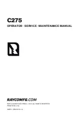 Preview for 1 page of Rayco C275 Operator, Service, Maintenance Manual