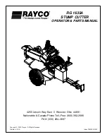 Preview for 1 page of Rayco RG 1635A Operator'S & Parts Manual