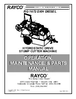 Preview for 1 page of Rayco SUPER CUTTER RG 1672 DXH DIESEL Operation Maintenance & Parts Manual