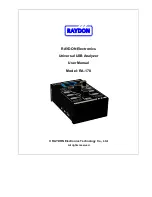 Raydon RA-170 User Manual предпросмотр