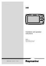 Preview for 1 page of Raymarine E70141 Installation And Operation Instruction Manual