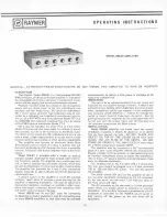 Preview for 1 page of Raymer 808-60 Operating Instructions