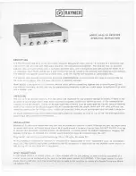 Предварительный просмотр 1 страницы Raymer FM Receiver 840-35 Operating Instructions