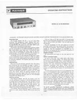 Предварительный просмотр 1 страницы Raymer FM Receiver 841-40 Operating Instructions