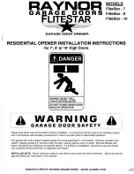 Preview for 1 page of Raynor FliteStar-10 Installation Instructions Manual