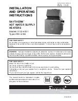 Preview for 1 page of Raypak 0133-4001 WH Installation And Operating Instructions Manual