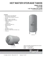 Preview for 1 page of Raypak 115 To 2590 Gallons Specifications